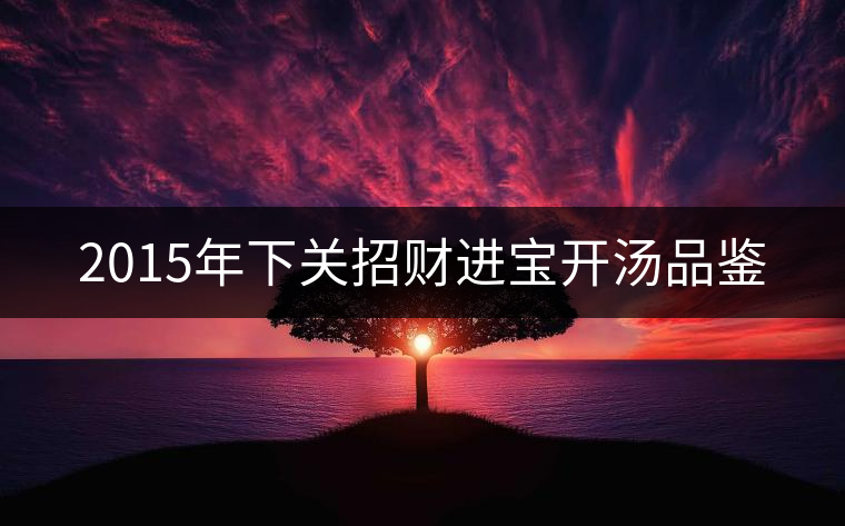2015年下關(guān)招財進寶開湯品鑒 2015年下關(guān)招財進寶開湯品鑒