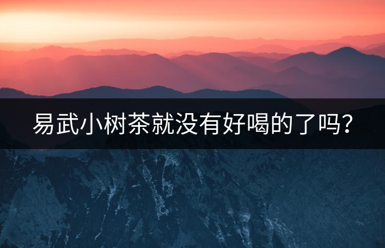 易武小樹(shù)茶就沒(méi)有好喝的了嗎？