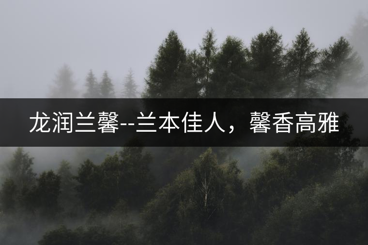 龍潤蘭馨--蘭本佳人，馨香高雅