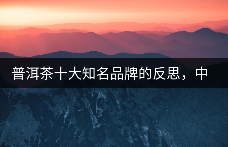 普洱茶十大知名品牌的反思，中國有沒有真正的普洱茶高端品牌？