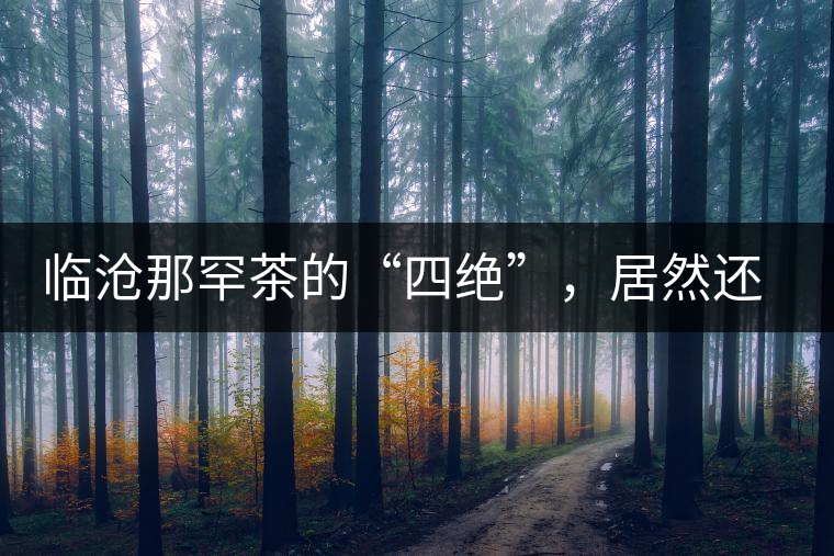 臨滄那罕茶的“四絕”，居然還沒說到它的品質