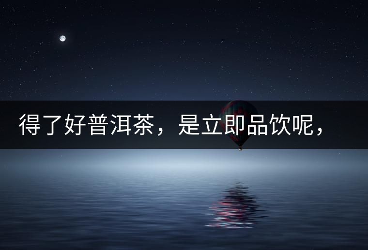 得了好普洱茶，是立即品飲呢，還是收藏？