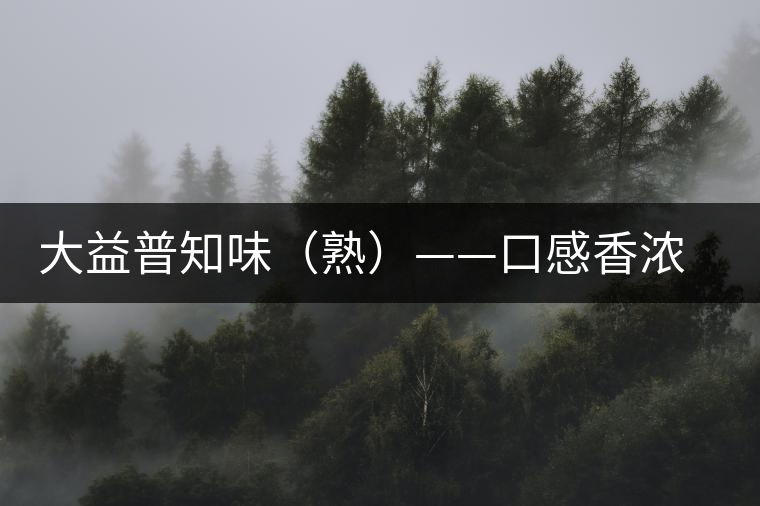 大益普知味（熟）——口感香濃，陳香味足