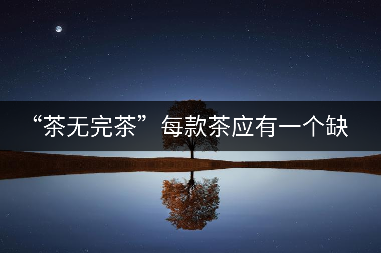 “茶無(wú)完茶”每款茶應(yīng)有一個(gè)缺點(diǎn)！