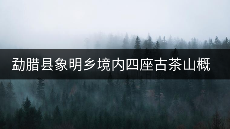 勐臘縣象明鄉(xiāng)境內(nèi)四座古茶山概述