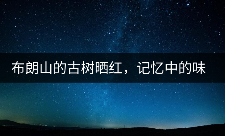 布朗山的古樹(shù)曬紅，記憶中的味道