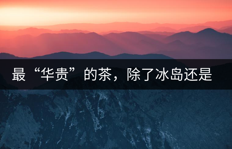 最“華貴”的茶，除了冰島還是冰島