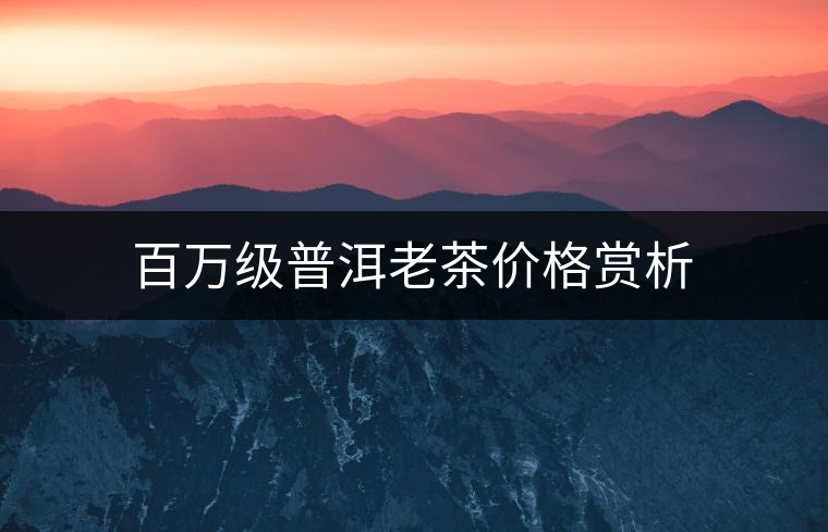百萬級普洱老茶價格賞析 百萬級普洱老茶價格賞析
