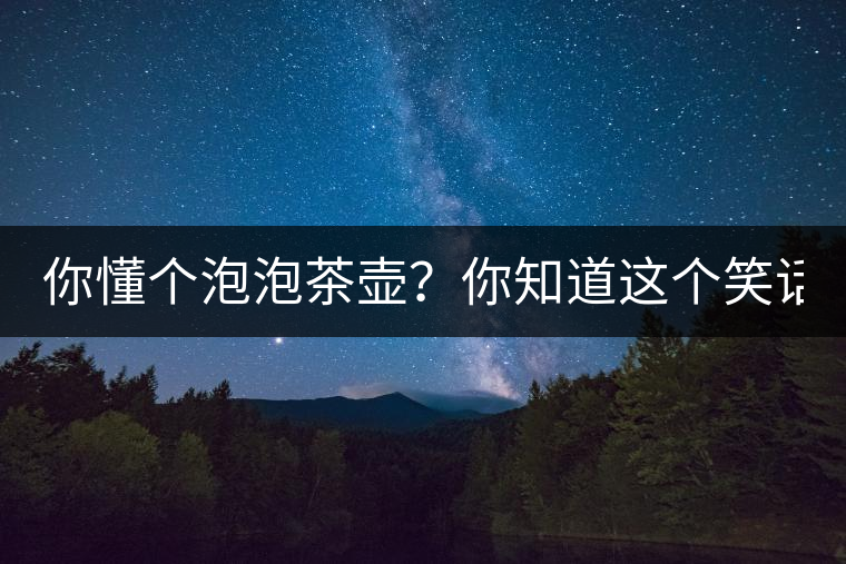你懂個泡泡茶壺？你知道這個笑話嗎？