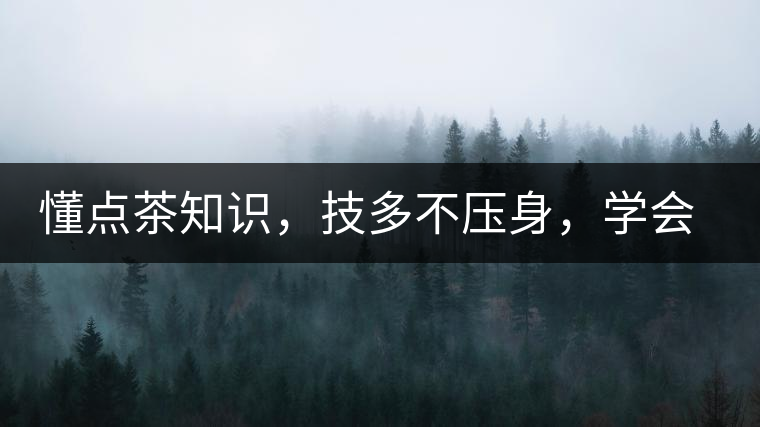 懂點(diǎn)茶知識，技多不壓身，學(xué)會這些秒變茶藝高手