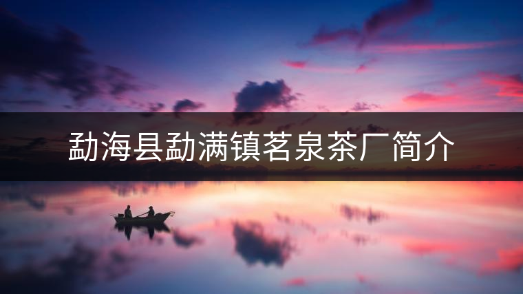 勐??h勐滿鎮(zhèn)茗泉茶廠簡介 勐海縣勐滿鎮(zhèn)茗泉茶廠簡介