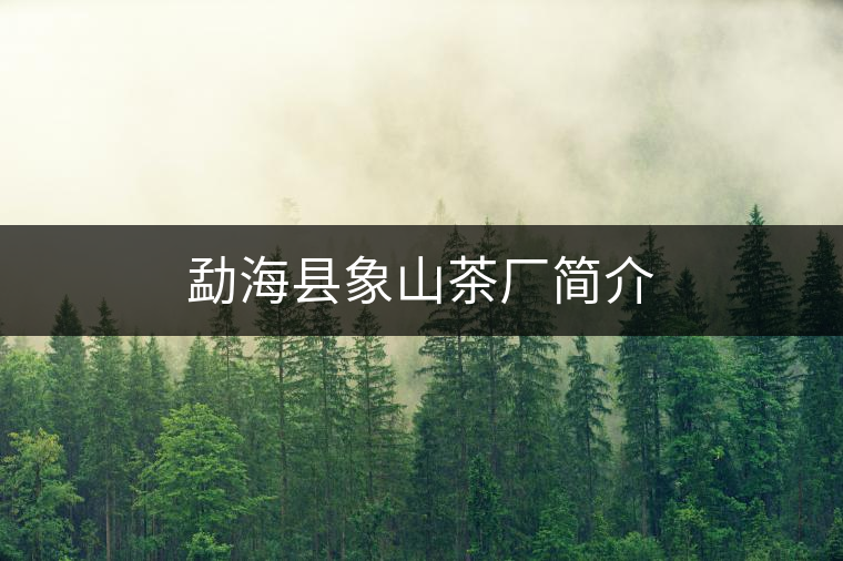 勐??h象山茶廠簡(jiǎn)介 勐海縣象山茶廠簡(jiǎn)介