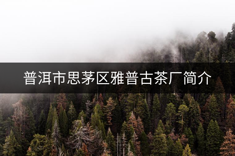 普洱市思茅區(qū)雅普古茶廠(chǎng)簡(jiǎn)介 普洱市思茅區(qū)雅普古茶廠(chǎng)簡(jiǎn)介