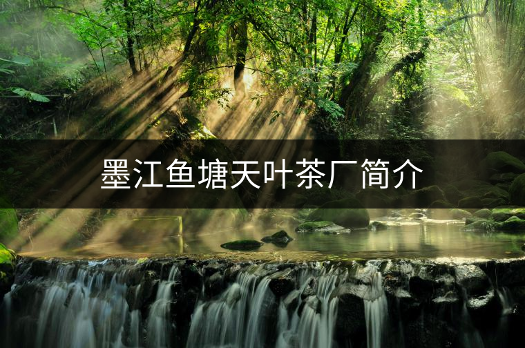 墨江魚塘天葉茶廠簡(jiǎn)介 墨江魚塘天葉茶廠簡(jiǎn)介