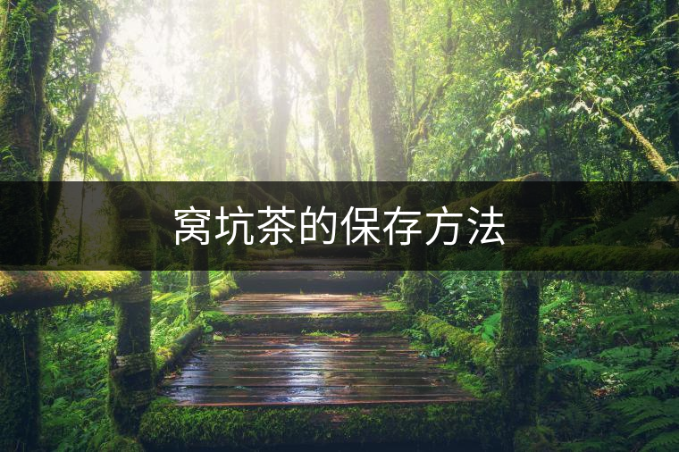 窩坑茶的保存方法 窩坑茶的保存方法