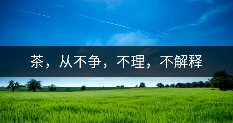 茶，從不爭(zhēng)，不理，不解釋