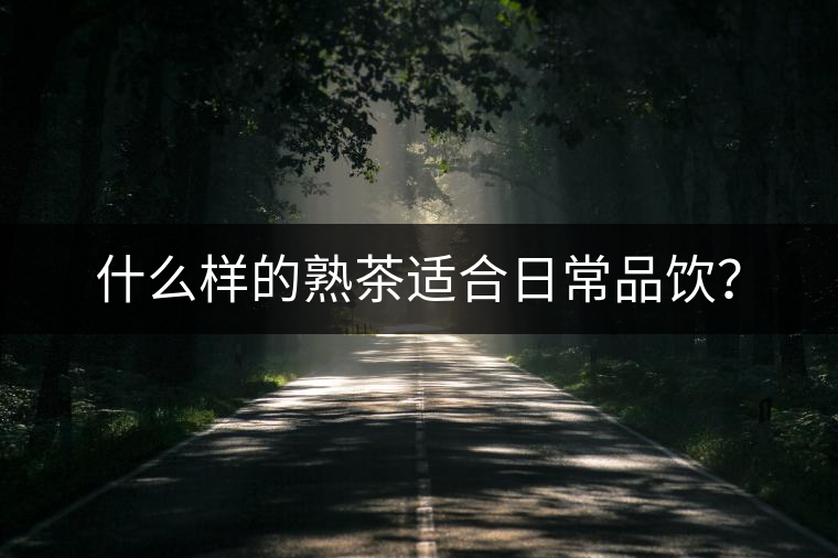 什么樣的熟茶適合日常品飲？