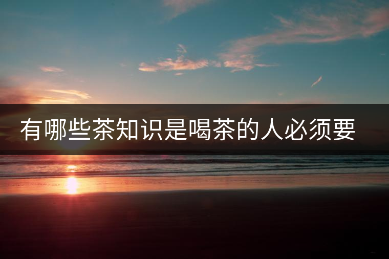 有哪些茶知識(shí)是喝茶的人必須要懂的？