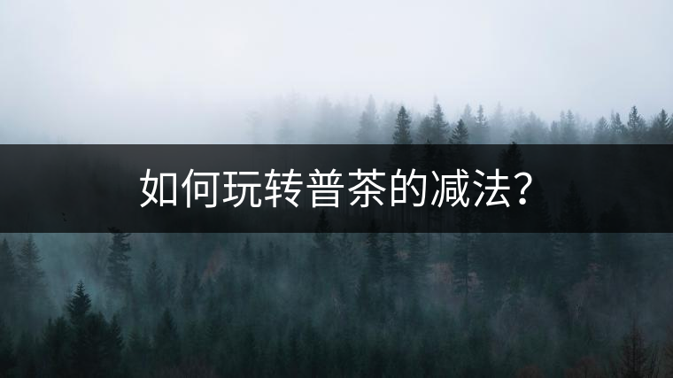 如何玩轉(zhuǎn)普茶的減法？