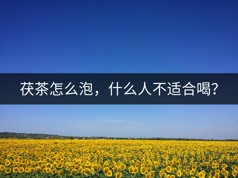 茯茶怎么泡，什么人不適合喝？