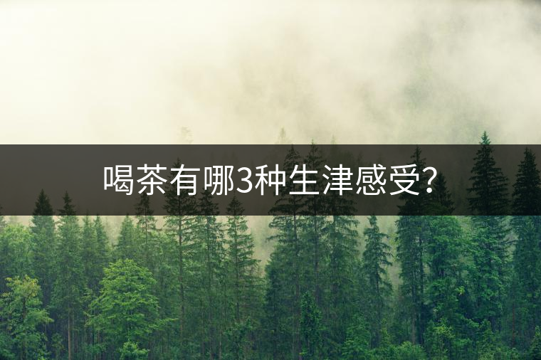 喝茶有哪3種生津感受？