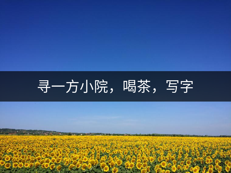 尋一方小院，喝茶，寫字