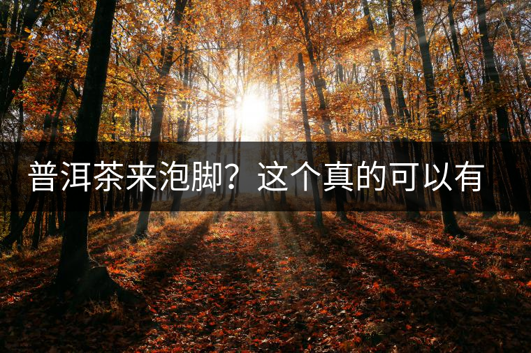 普洱茶來(lái)泡腳？這個(gè)真的可以有，還有治療腳氣的功效