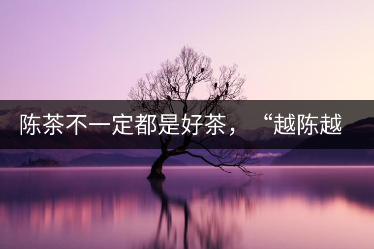 陳茶不一定都是好茶，“越陳越香”也要看茶種類！