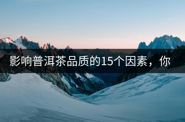 影響普洱茶品質(zhì)的15個(gè)因素，你知道幾個(gè)？