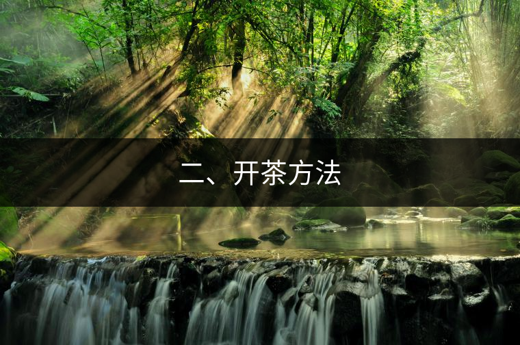 二、開茶方法