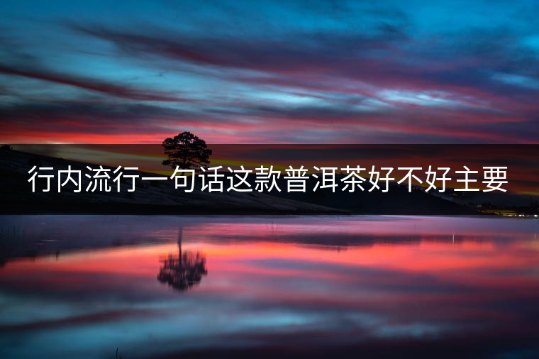 行內(nèi)流行一句話這款普洱茶好不好主要還看尾水，雖然比較片面但是也有一定道理。