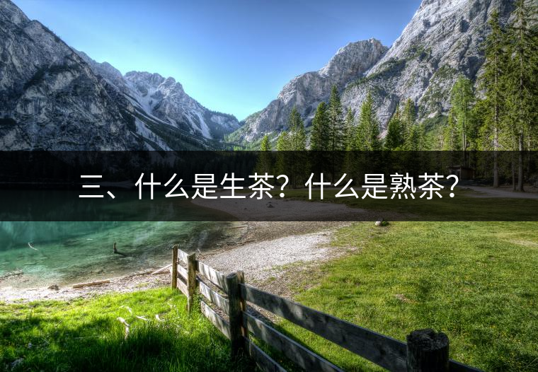 三、什么是生茶？什么是熟茶？