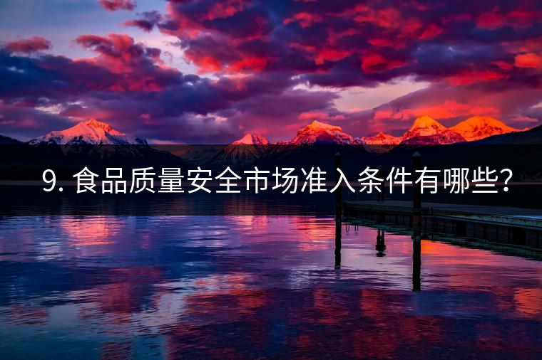 ? 9. 食品質(zhì)量安全市場(chǎng)準(zhǔn)入條件有哪些？