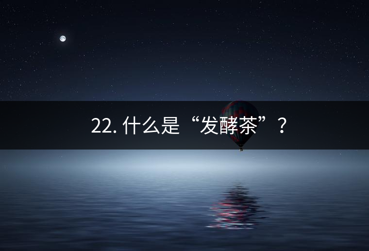 ? 22. 什么是“發(fā)酵茶”？