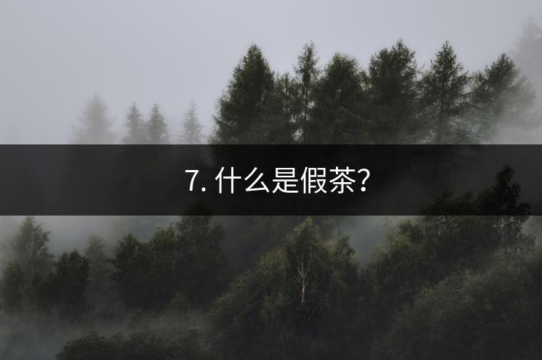? 7. 什么是假茶？