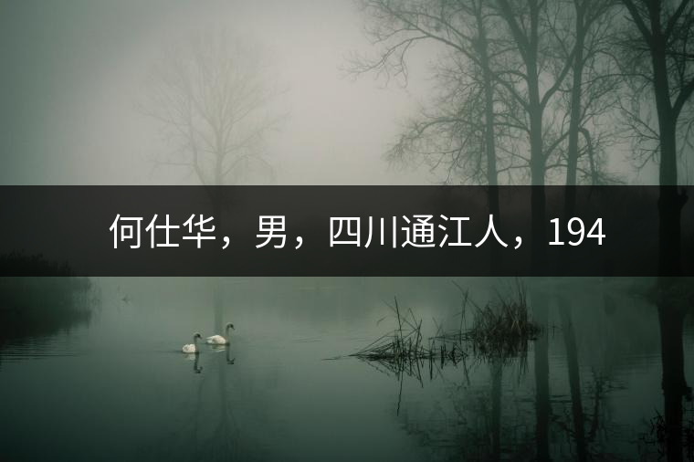 　　何仕華，男，四川通江人，1942年7月生，高級(jí)工程師、副研究員，曾任云南省高級(jí)工程師高評(píng)委委員，云南省老科協(xié)茶葉分會(huì)副會(huì)長(zhǎng)，云南省普洱茶葉協(xié)會(huì)技術(shù)委員會(huì)副主任，云南省普洱茶研究中心研究員，獲覺(jué)農(nóng)勛章獎(jiǎng)、老茶人貢獻(xiàn)獎(jiǎng)，全國(guó)弘揚(yáng)茶文化突出貢獻(xiàn)獎(jiǎng)。